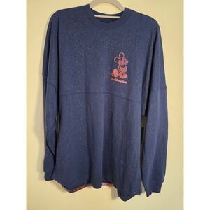 Disney Walt World 50th Anniversary Mickey Mouse Spirit Jersey Glitter Navy M
